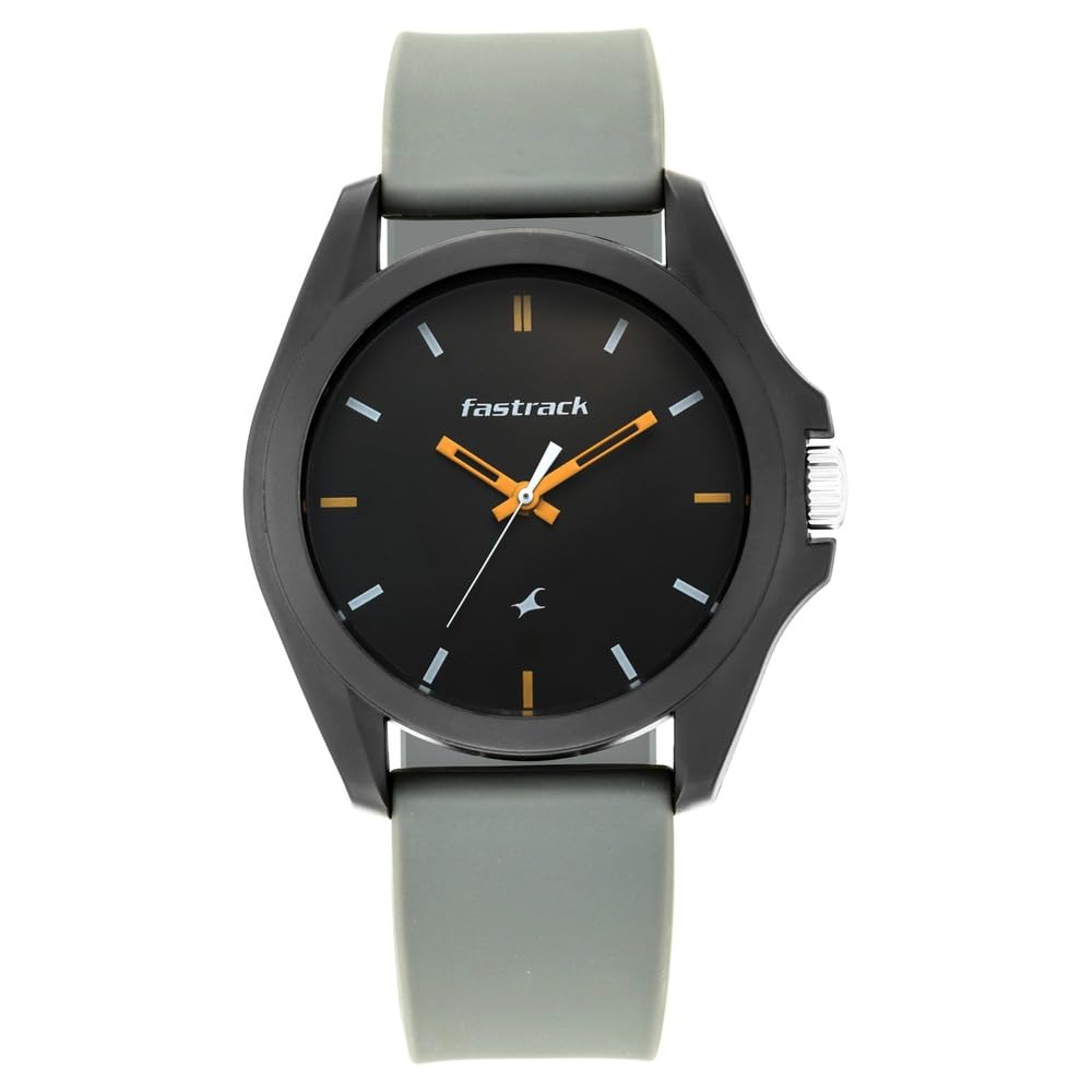 Fastrack Tees Analog Grey Dial Unisex-Adult Watch-68011PP08
