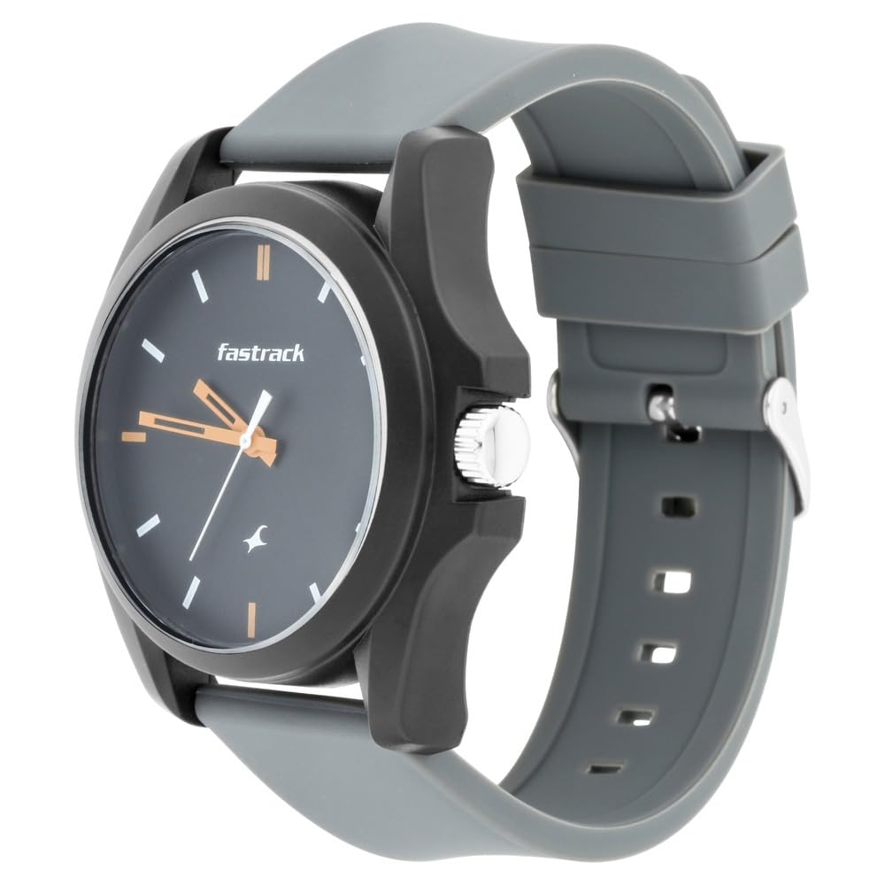 Fastrack Tees Analog Grey Dial Unisex-Adult Watch-68011PP08
