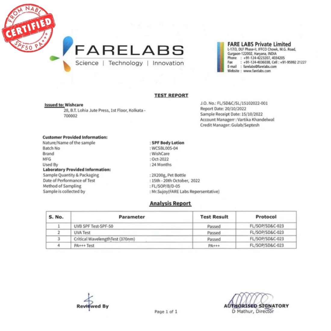 WishCare Sunscreen Body Lotion with SPF 50 PA+++ In- Vivo Tested | Body Sunscreen With Broad Spectrum UVA & UVB Protection, No White Cast | With Carrot Seed & Raspberry | For All Skin Types | For Women & Men | 200ml