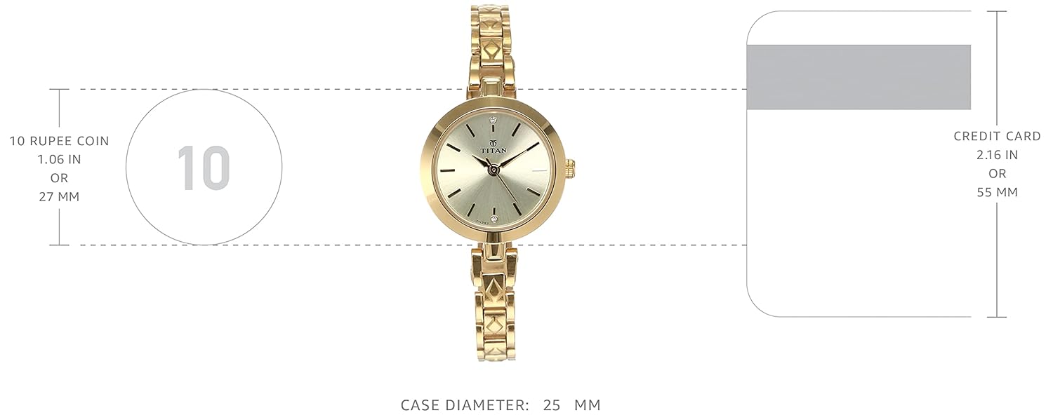 Titan Karishma Analog Champagne Dial Women's Watch -NM2598YM01 / NL2598YM01