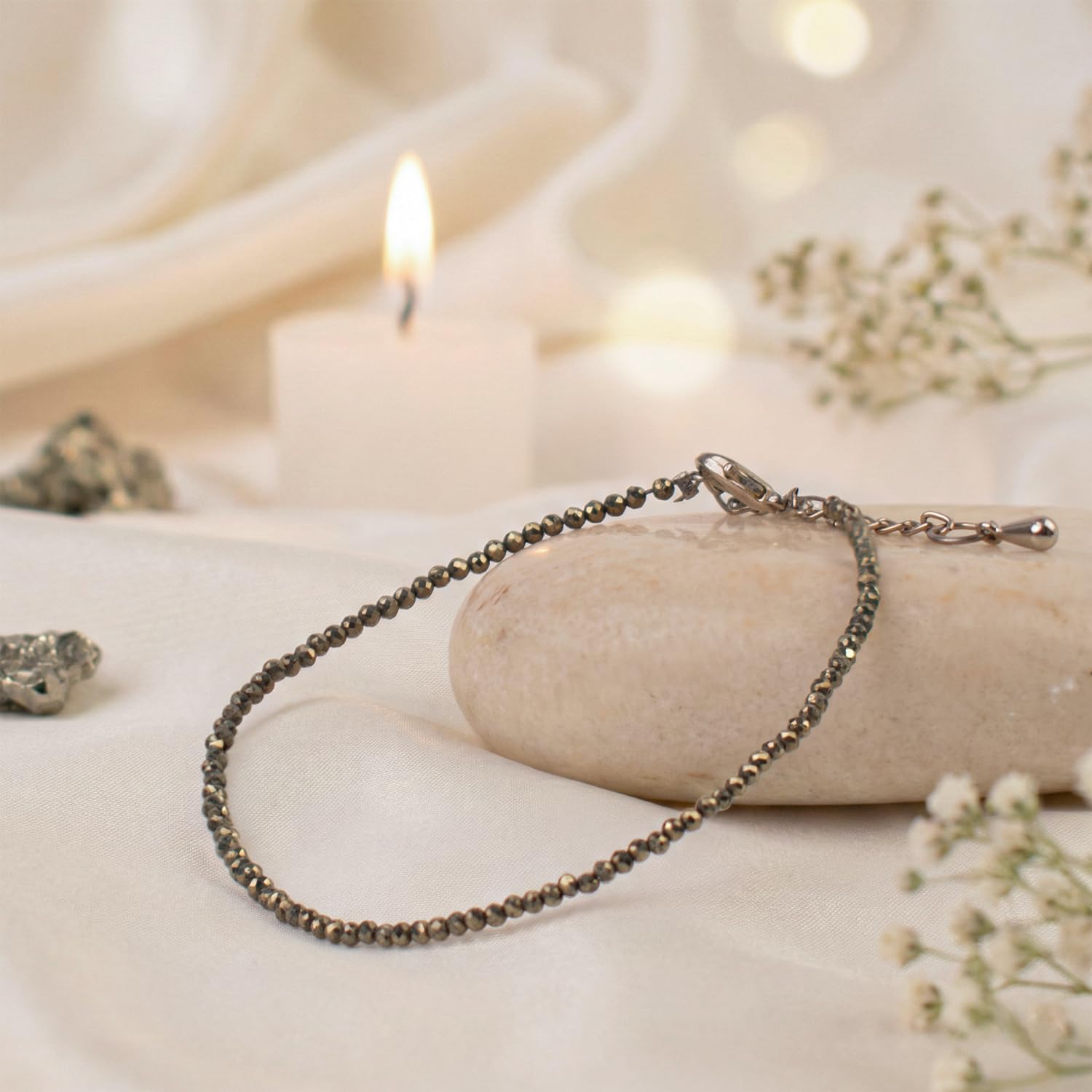 Astrotalk Raw Pyrite Anklet | Stone of Money, Protection & Power | Pyrite Anklet for Women | Best Gift Items | Spiritual Jewellery for Women