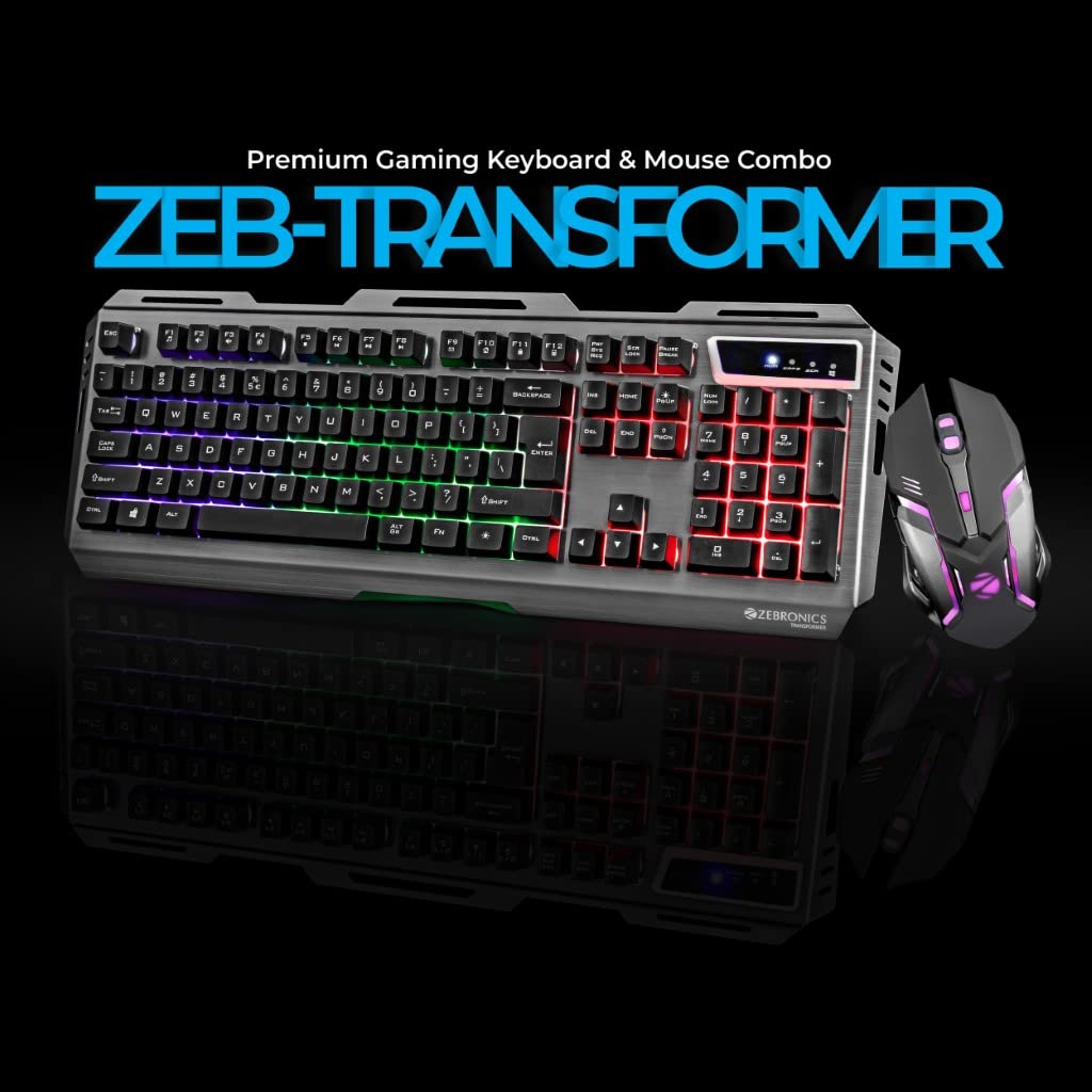 Zebronics Zeb-Transformer Gaming Keyboard and Mouse Combo (USB, Braided Cable)