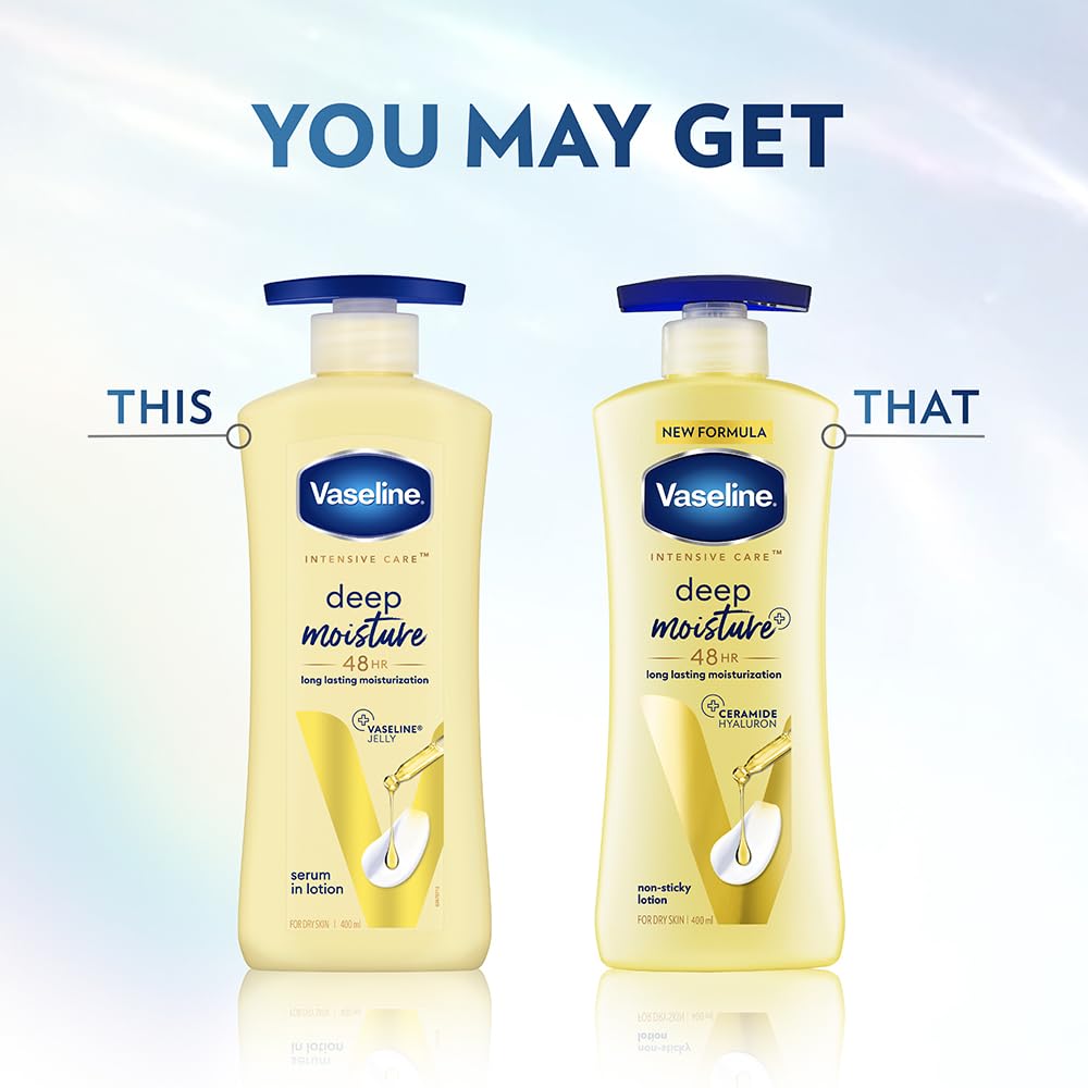 Vaseline Deep Moisture Body Lotion |For Dry Skin | Cushion Soft Skin| With Ceramides Hyaluron Moisture Fillers 400ml