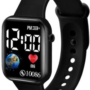 Acnos Luminous LED Display Fashionable Children’s Digital Watches – Waterproof Sports Square Electronic Led Watch for Boy & Girl