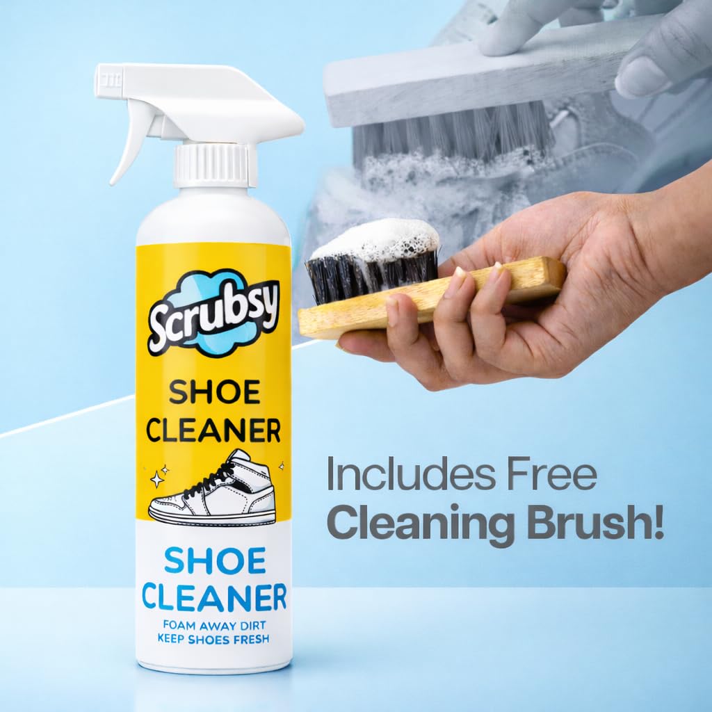 Shoe Cleaning Kit - Shoe Cleaner -Spray Based Sneaker Cleaner for All Shoes, Safe for, Sports, Leather, Suede, Canvas, Mesh, Quick Dry, No Rinse Needed, Pack of 2, 800ml