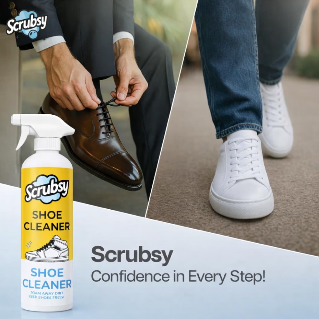 Shoe Cleaning Kit - Shoe Cleaner -Spray Based Sneaker Cleaner for All Shoes, Safe for, Sports, Leather, Suede, Canvas, Mesh, Quick Dry, No Rinse Needed, Pack of 2, 800ml