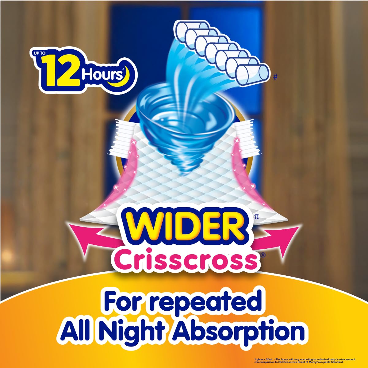 Mamypoko pants All night absorb| Pant Style Baby Diapers Large Size(L), 62 Count, Ideal for 9-14Kgs|1 Diaper= Upto All night Absorption|Wider Crisscross Sheet|Gentle Coco Care| 12hr Leakage Protection| Prevents Heaviness.