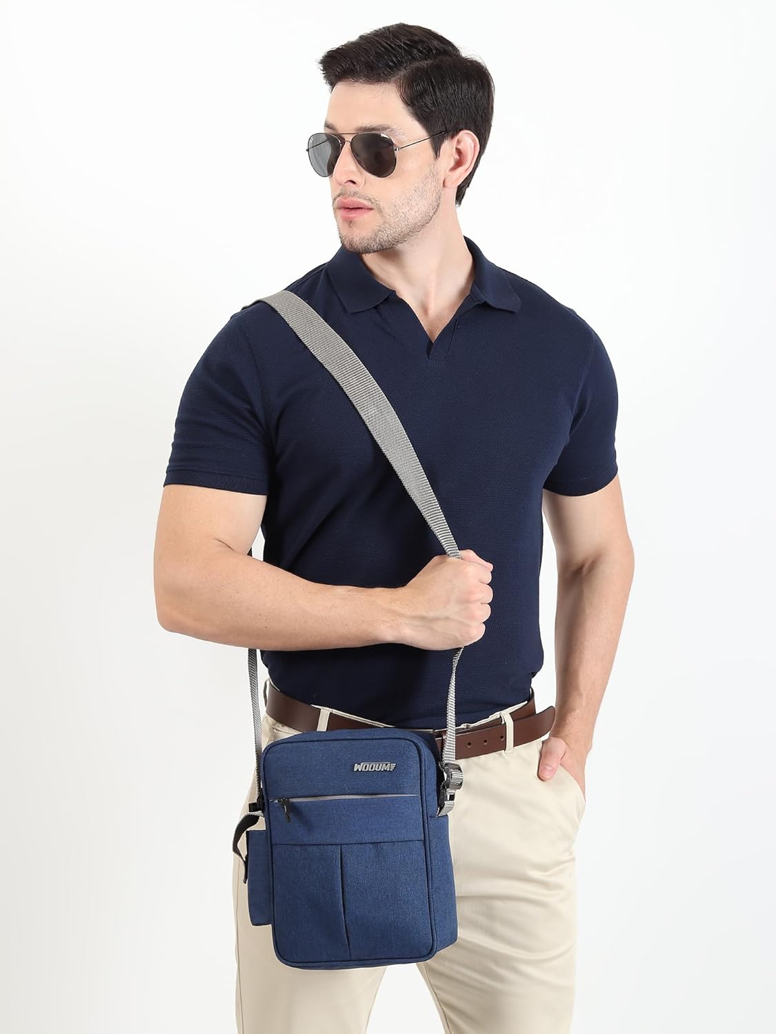 Wooum Water-Resistant Sling Bag for Men with 1 Year Warranty | Stylish Crossbody & Messenger Bag | Compact Office & Travel Side Bag | Waterproof Man Bag | Gift for Men Under 500