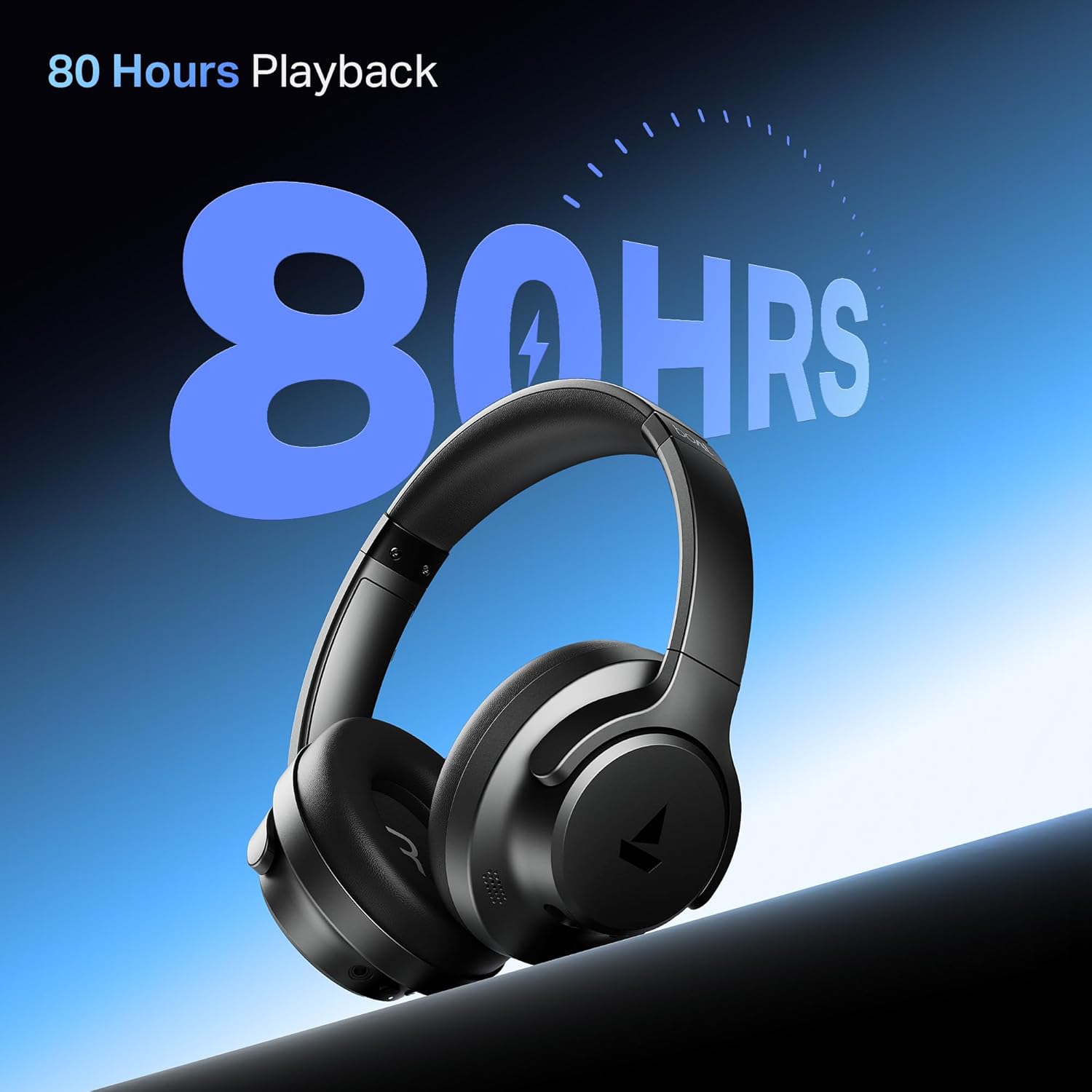 Boat Rockerz 512 ANC,(~40dB) Hybrid ANC, 80H Battery, 40mm Drivers, 40ms Low Latency, ENx Tech,Stream Ad Free Music via App Support, Bluetooth Headphones, Wireless Headphone with Mic (Cosmic Black)