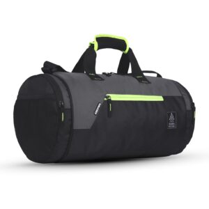 Gear Cross Training 9″/29L Large Water Resistant Duffle Bag | Travel Bag | Gym Bag for Men & Women (Black – Grey)