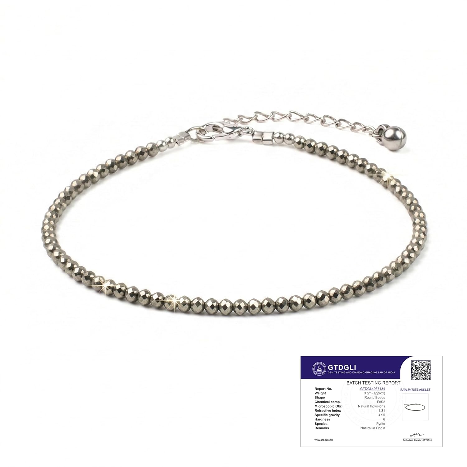 Astrotalk Raw Pyrite Anklet | Stone of Money, Protection & Power | Pyrite Anklet for Women | Best Gift Items | Spiritual Jewellery for Women