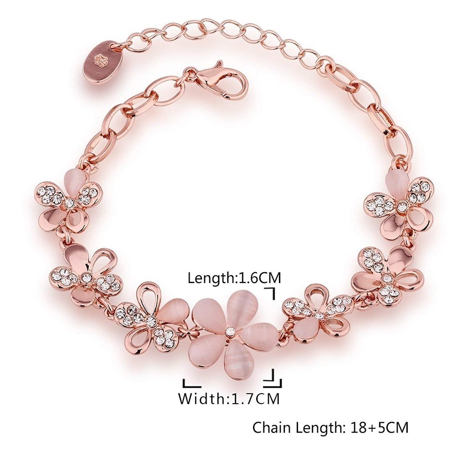 YouBella Jewellery Bracelets for Women Stylish Rose Gold Plated Crystal Bracelet Bangle Jewellery for Girls and Women