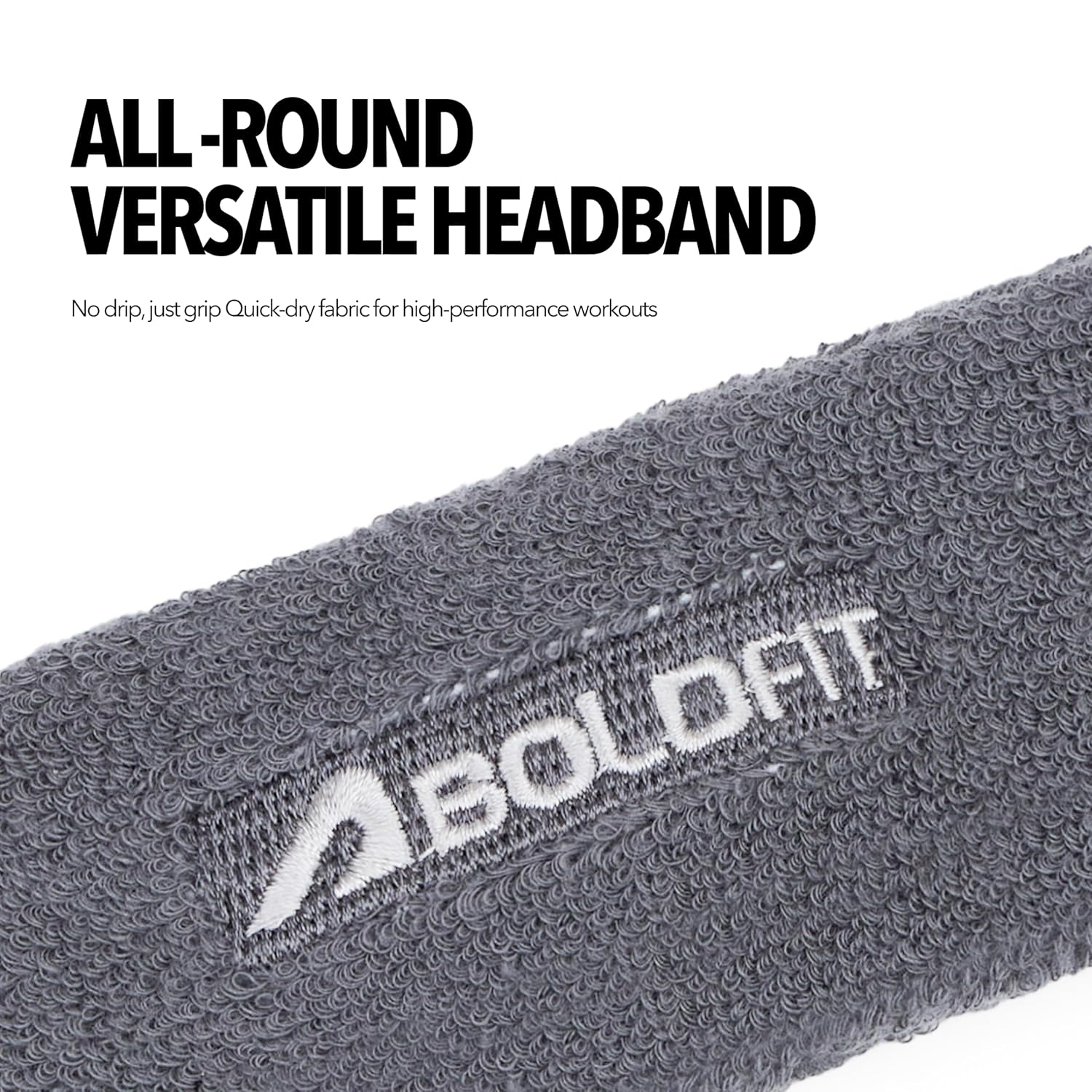 Boldfit Gym Headband for Men and Women - Sports Headband for Workout & Running, Breathable, Non-Slip Sweat Head Bands for Long Hair