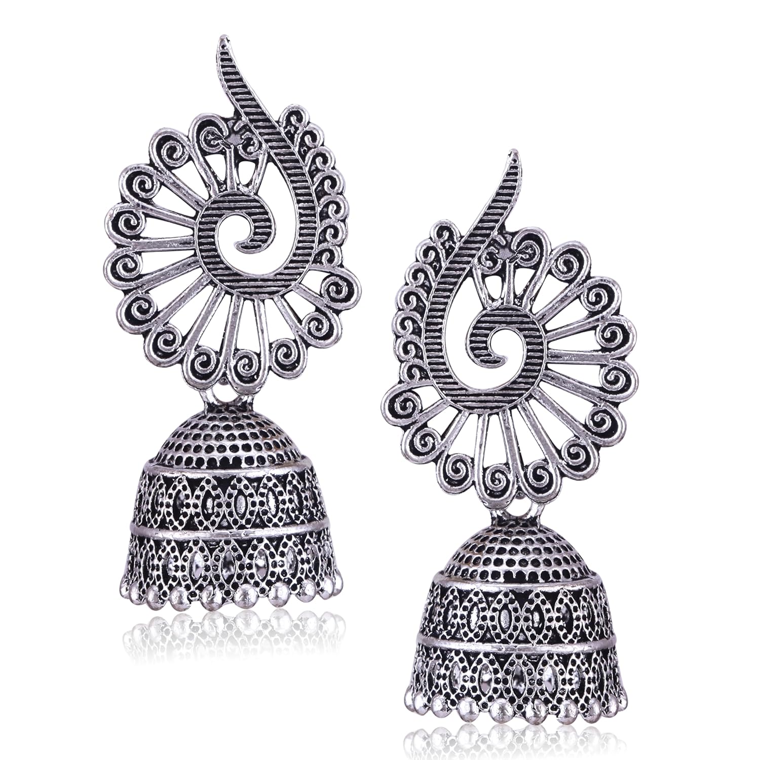 MEENAZ earrings for women fashion jhumka oxidised Silver Earrings for women Combo chandbali pearl chandbali stylish jhumkas traditional Earrings For girls South indian traditional Ear Rings -M124