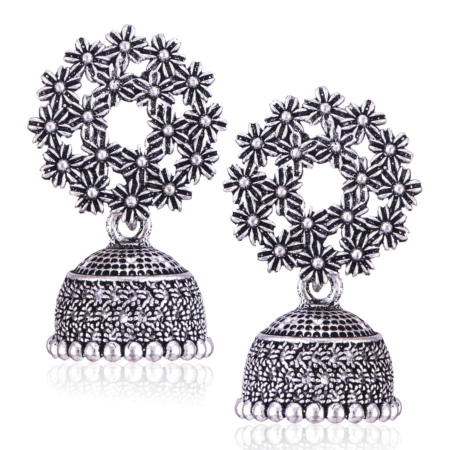 MEENAZ earrings for women fashion jhumka oxidised Silver Earrings for women Combo chandbali pearl chandbali stylish jhumkas traditional Earrings For girls South indian traditional Ear Rings -M124