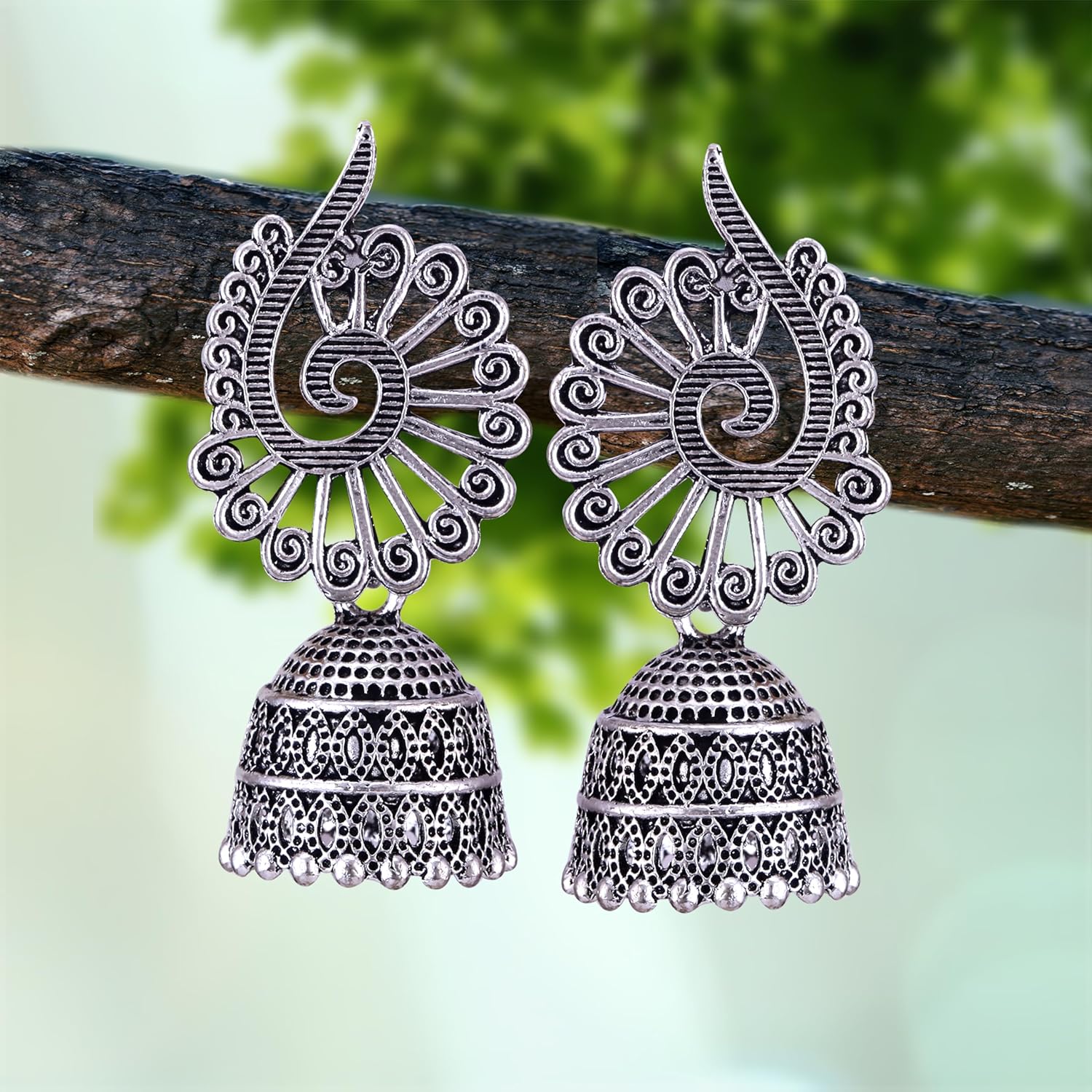 MEENAZ earrings for women fashion jhumka oxidised Silver Earrings for women Combo chandbali pearl chandbali stylish jhumkas traditional Earrings For girls South indian traditional Ear Rings -M124
