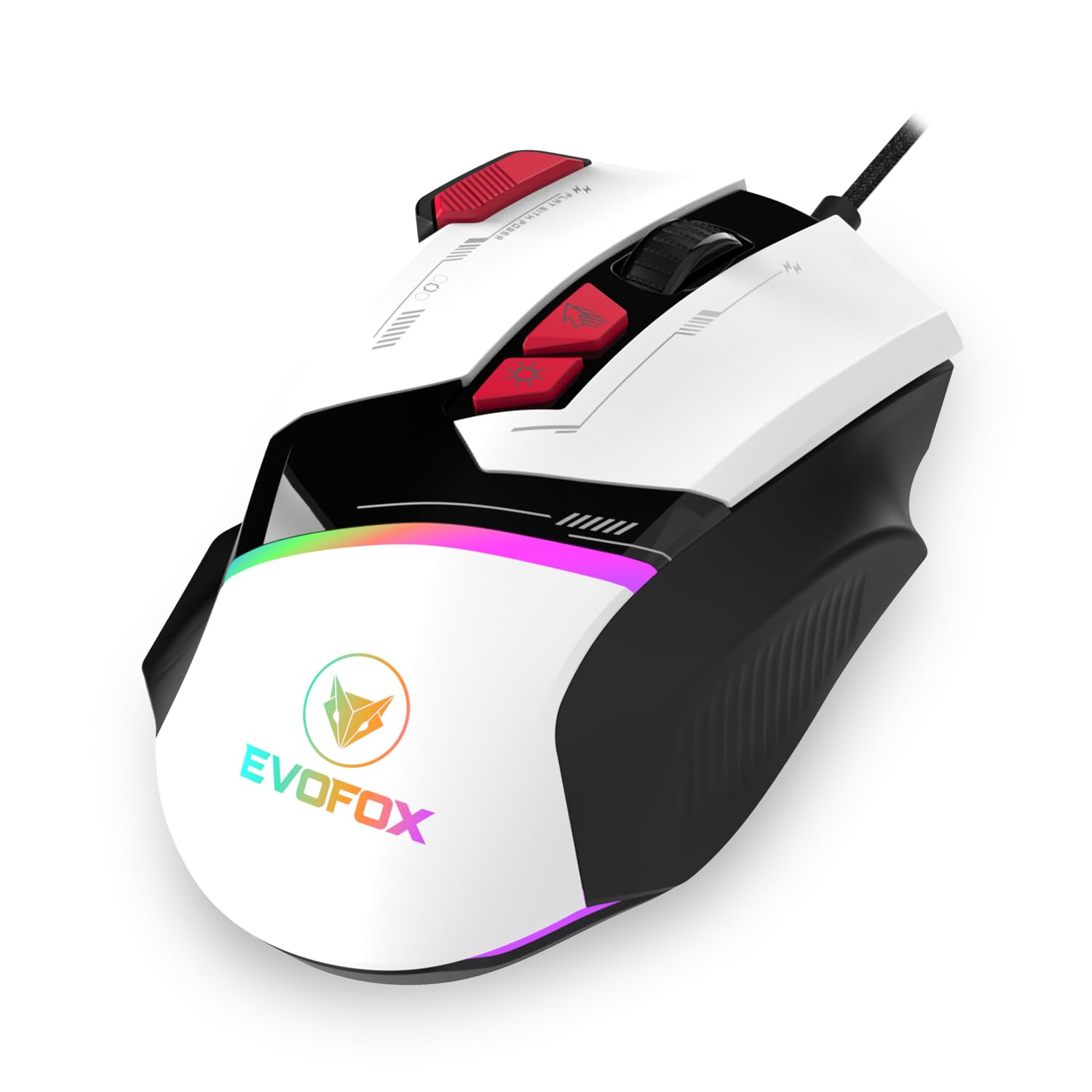 EvoFox Blaze Ultra Value 8 Button Programmable Gaming Mouse with 1000Hz Polling Rate | Gaming Grade DPI 200 to 12800 | Ultra-Responsive 7000fps | RGB Lights with Music sync Mode | Windows Software