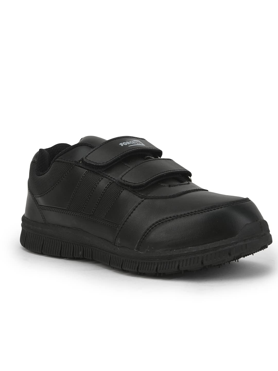 Liberty Force 10 Gola-SCHV School Shoes for Kids Boys & Girls - Black & White | Comfortable School Shoes | Lightweight & Durable | Easy Slip-On & Velcro Closure | All Day Comfort, Anti-Slip Grip