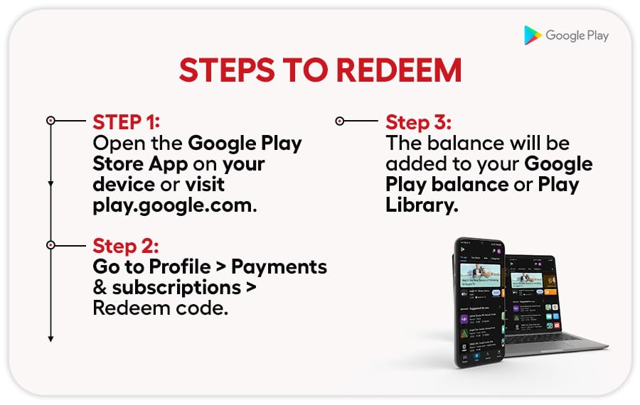 Google Play Gift Card | Flat INR.50 cashback on INR.200 for new users| Instant Delivery | Valid for online purchase | Redeemable on Play Store