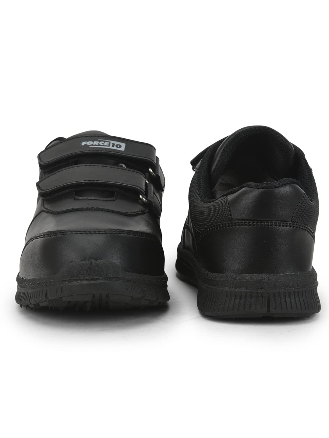 Liberty Force 10 Gola-SCHV School Shoes for Kids Boys & Girls - Black & White | Comfortable School Shoes | Lightweight & Durable | Easy Slip-On & Velcro Closure | All Day Comfort, Anti-Slip Grip