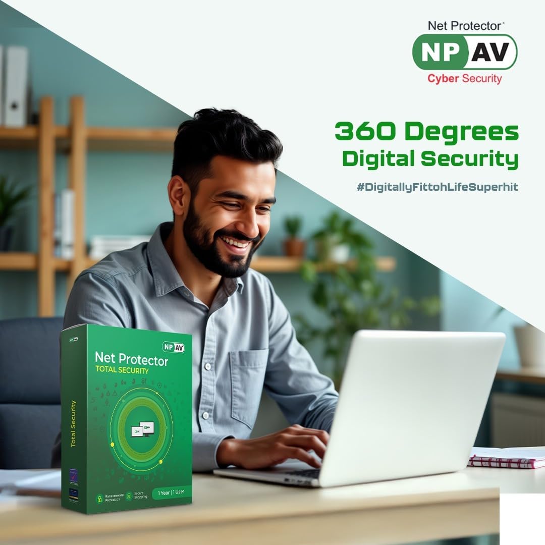 Net Protector Antivirus - Total Security 2026 | Windows PC/Laptop | 1 Year - 1 PC with ZeroVDeepLearn Ai (Email Delivery in 1 Hour - No CD)