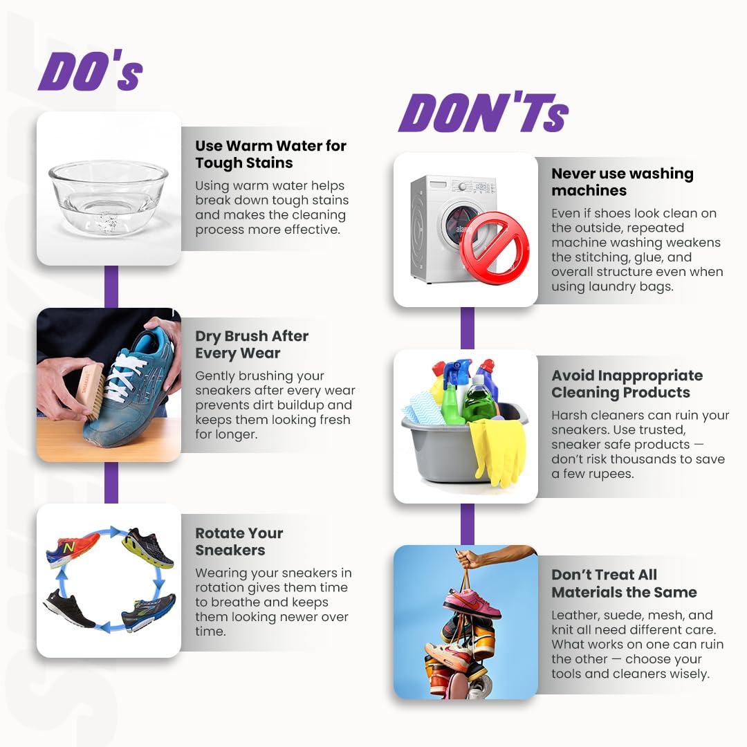 SNEAKARE Quick Shoe Cleaning Kit Shoe Cleaner & Medium Bristle Shoe Brush, White Shoe Cleaning Kit, Shoe Cleaner Kit For Sneaker,Sports Shoe Cleaner Foam Spray