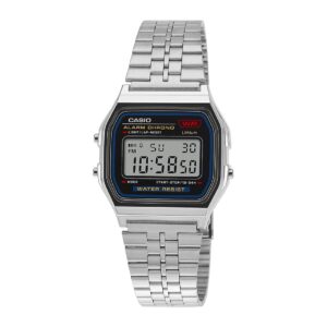 Casio Unisex Vintage A159W-N1DF Black Digital Dial Silver Stainless Steel Band D339