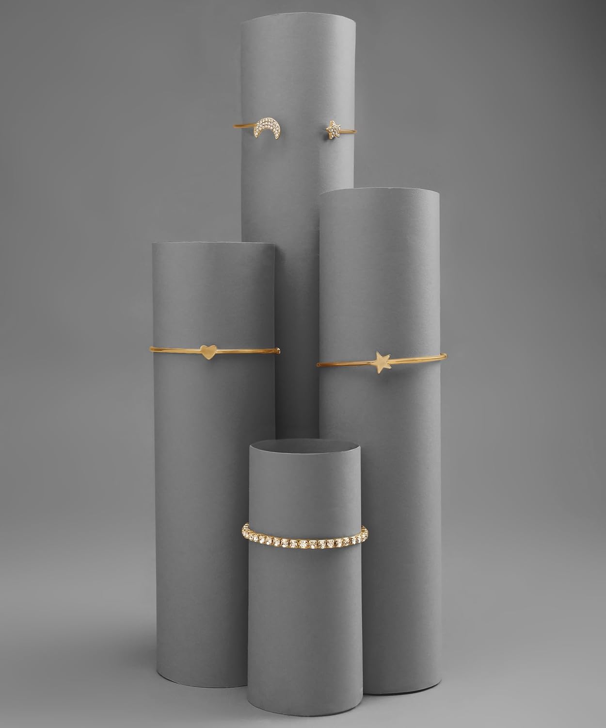 Fashion Frill Bracelet For Women Star Moon Design AD Studded Multi Layered Gold Plated Cuff Bangle Bracelet For Women Girls Stackable Bracelet Womens Jewellery