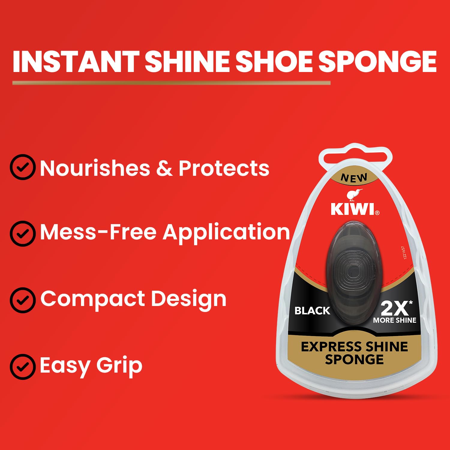 Kiwi Express Shine Sponge - Black, 1 Pc
