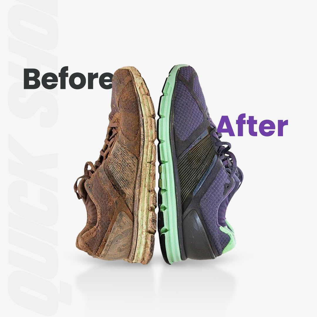 SNEAKARE Quick Shoe Cleaning Kit Shoe Cleaner & Medium Bristle Shoe Brush, White Shoe Cleaning Kit, Shoe Cleaner Kit For Sneaker,Sports Shoe Cleaner Foam Spray