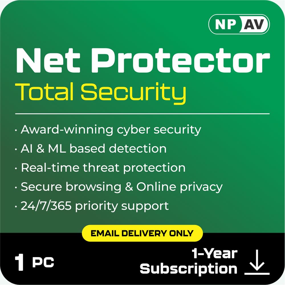 Net Protector Antivirus - Total Security 2026 | Windows PC/Laptop | 1 Year - 1 PC with ZeroVDeepLearn Ai (Email Delivery in 1 Hour - No CD)