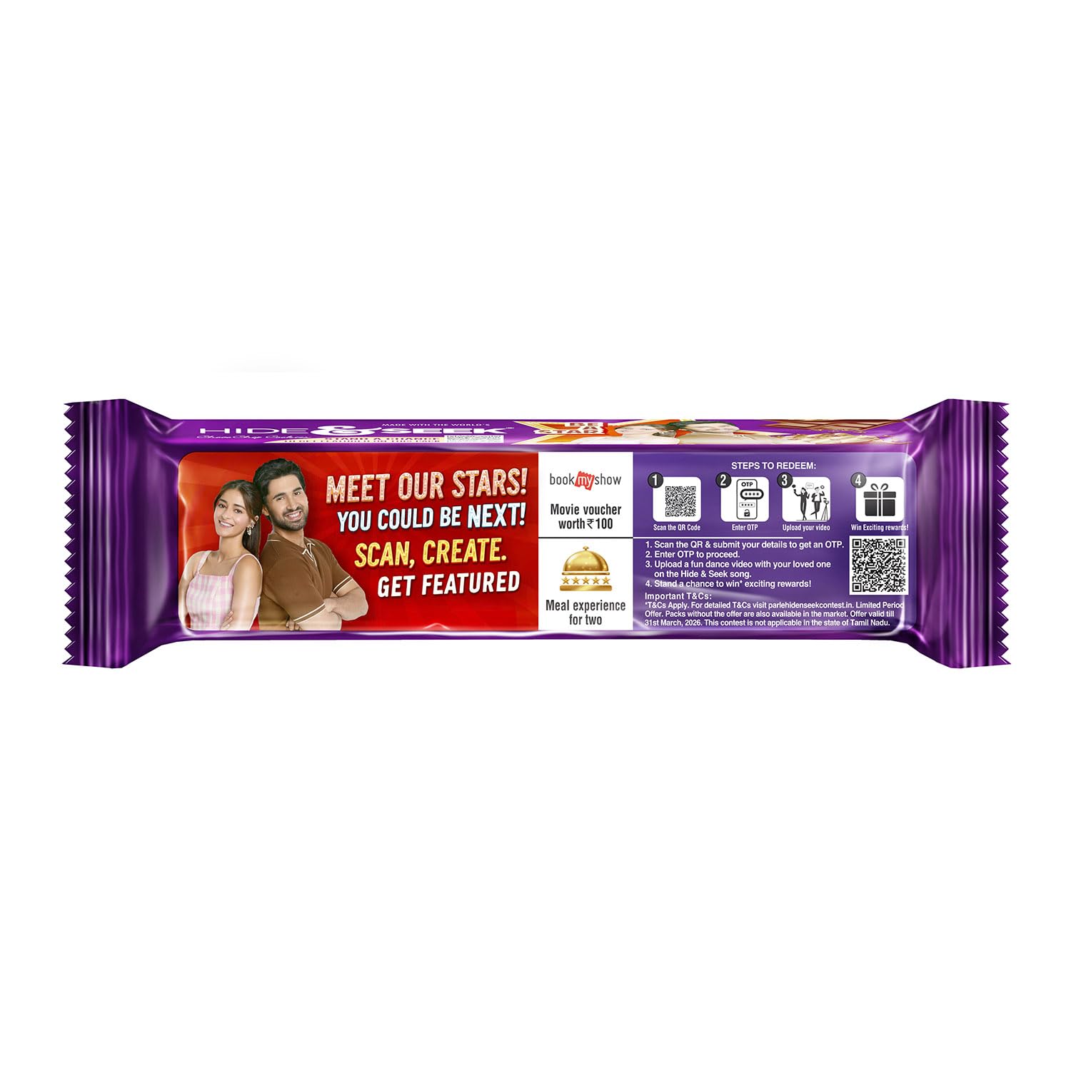 Parle Chocolate, Hide and Seek Biscuit, 100 g/115.5g (weight may vary)