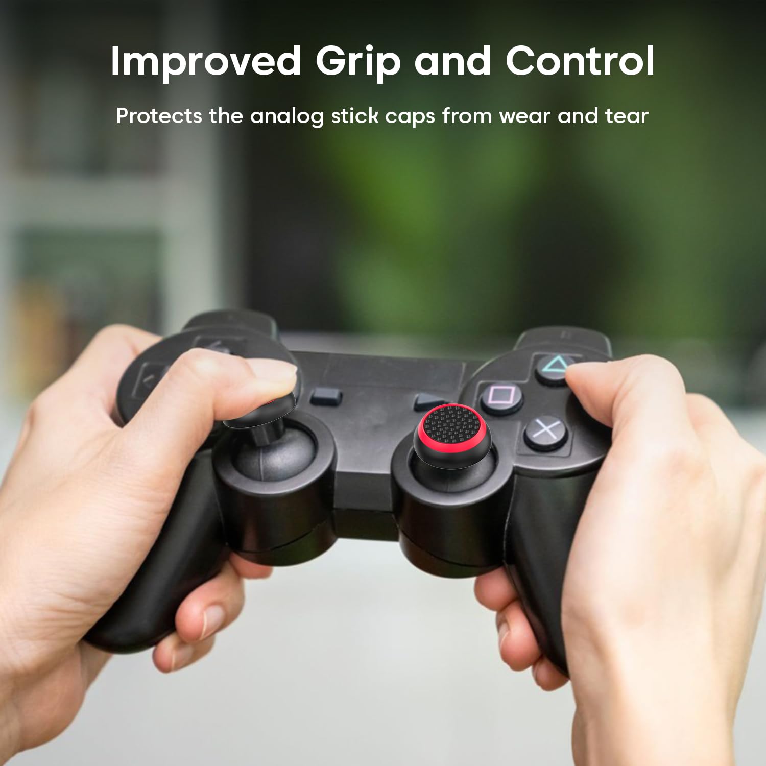 Sounce 8 Pair / 16 Pcs Controller Thumb Grips PS5/PS4/Xbox One/360/Switch, Anti-Slip Joystick Caps for PS5 Remote Controller & Gamepads, Soft Silicone Thumb Stick Covers for Enhanced Grip & Protection