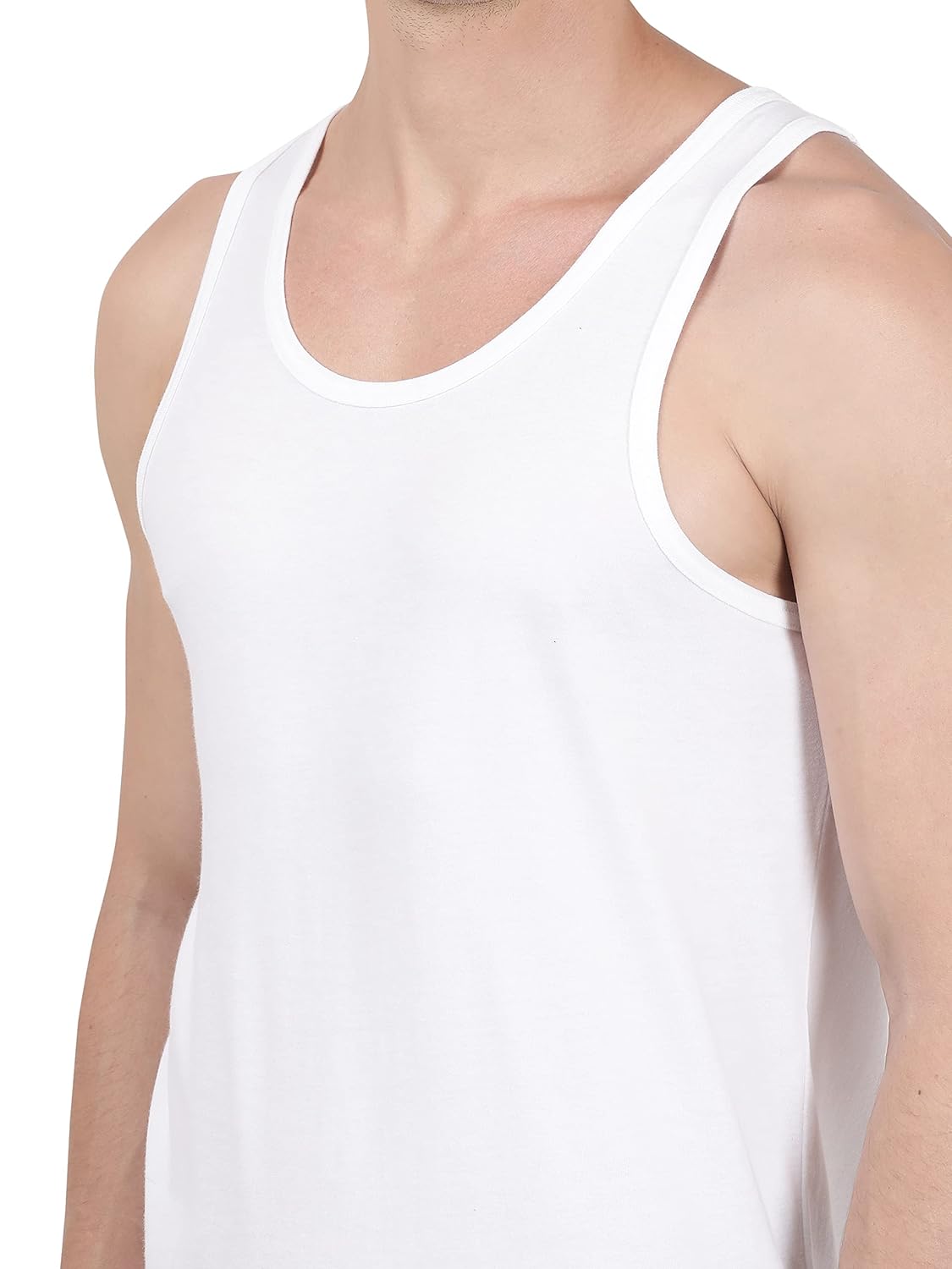 Jockey 8820 Men's Super Combed Cotton Round Neck Sleeveless Vest with Extended Length for Easy Tuck (Pack of 3)