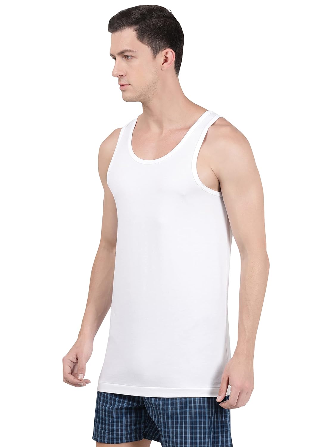 Jockey 8820 Men's Super Combed Cotton Round Neck Sleeveless Vest with Extended Length for Easy Tuck (Pack of 3)