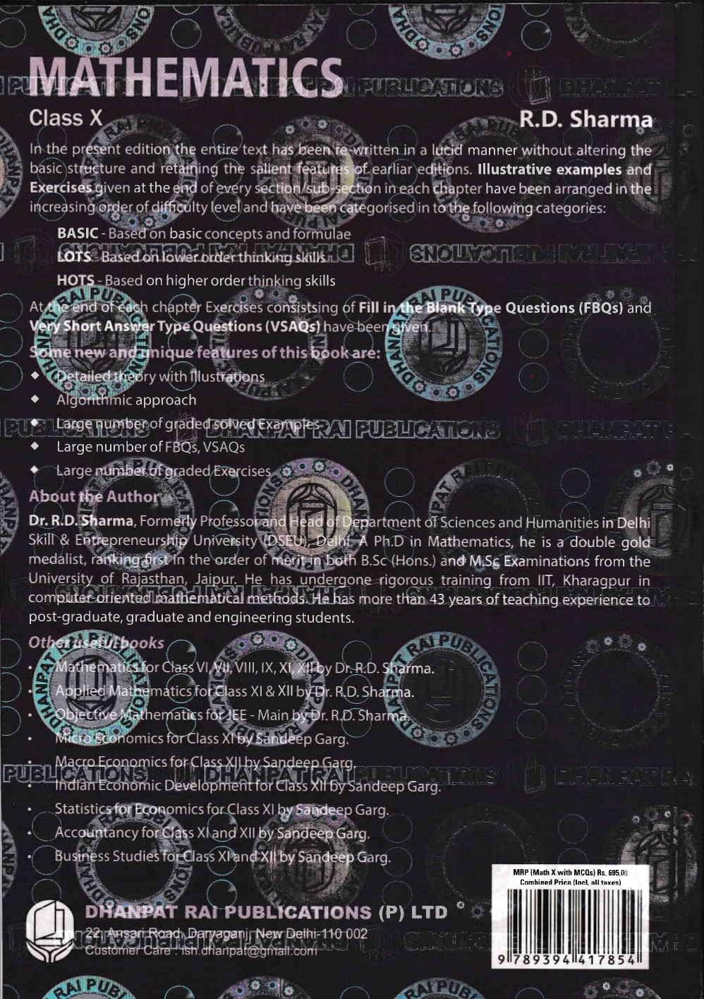 Mathematics Class 10 by R.D. Sharma | CBSE Exam Preparation Book & MCQ Practice Guide | Dhanpat Rai Publications(2026-2027) New edition (R.d. Sharma Mathematics Series)