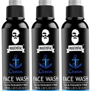 Muuchstac Ocean Face Wash for Men | Fight Acne & Pimples, Brighten Skin, Clears Dirt, Oil Control, Refreshing Feel – Multi-Action Formula (3×100 ml)