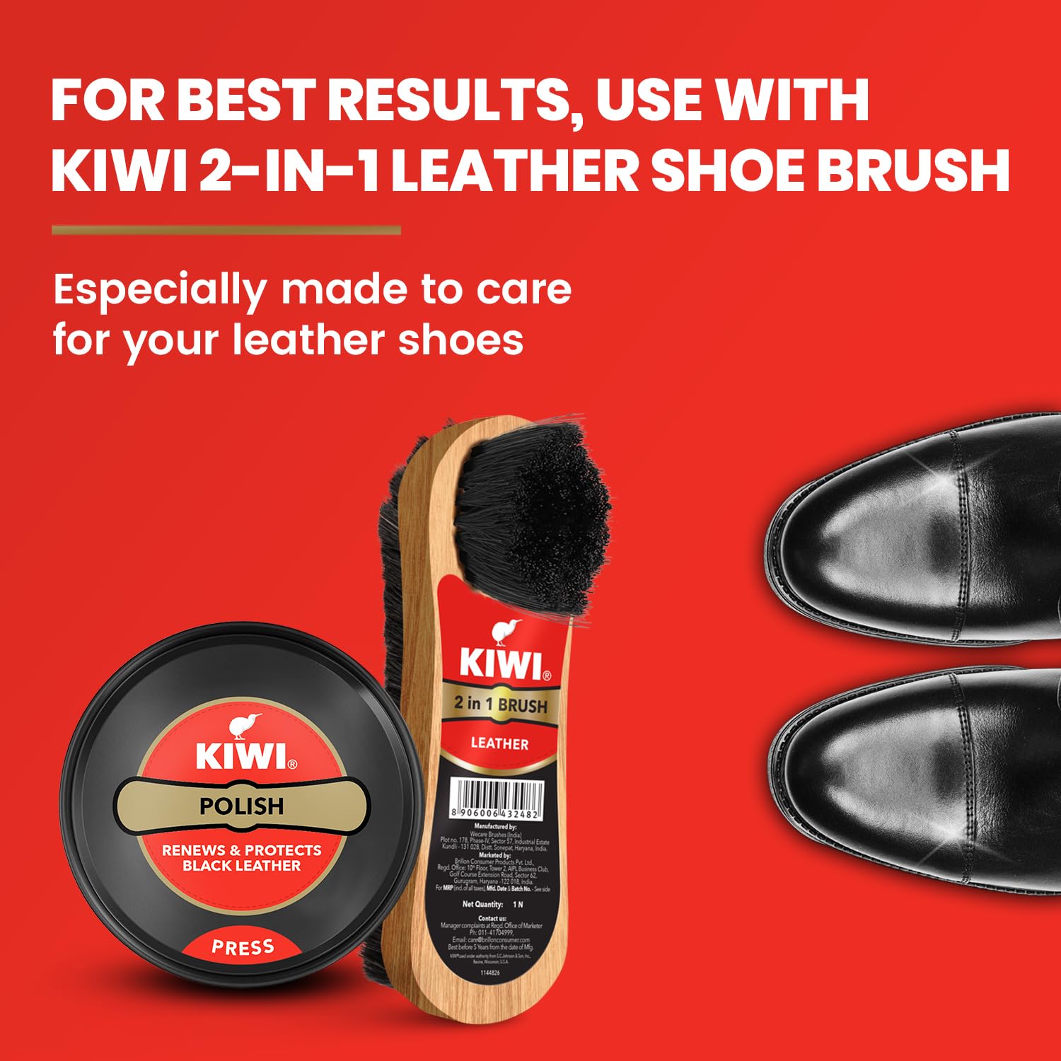 Kiwi Wax Shoe Polish | Renews and Protects Leather | For Black Leather (40 gm)